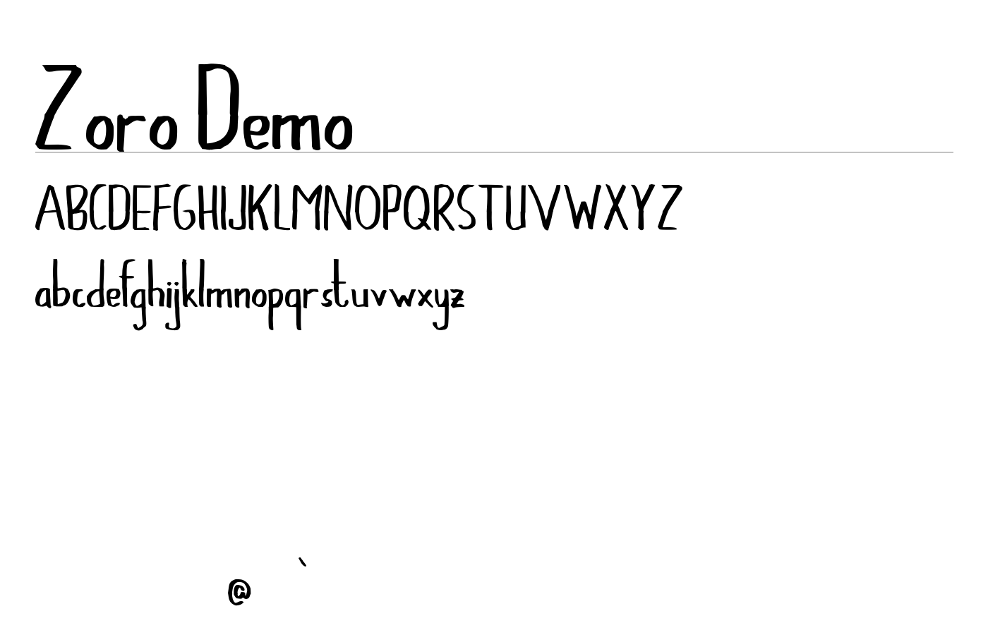 Zoro Font preview