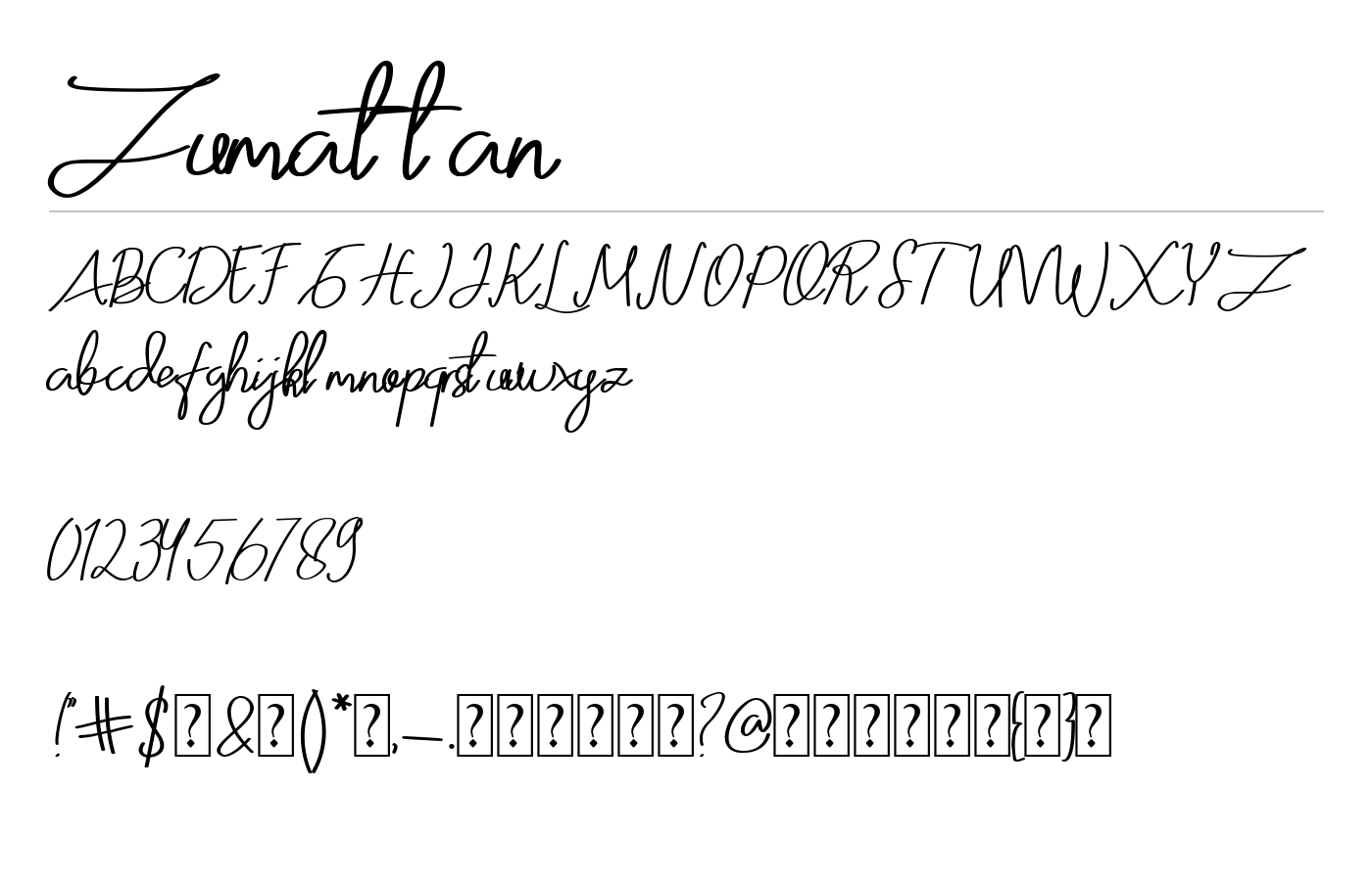 Zumattan Font preview