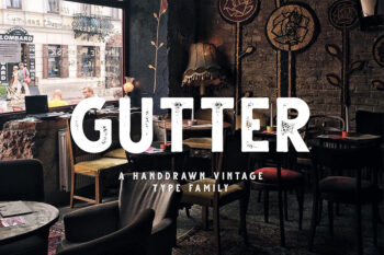 Gutter Handdrawn Vintage Font