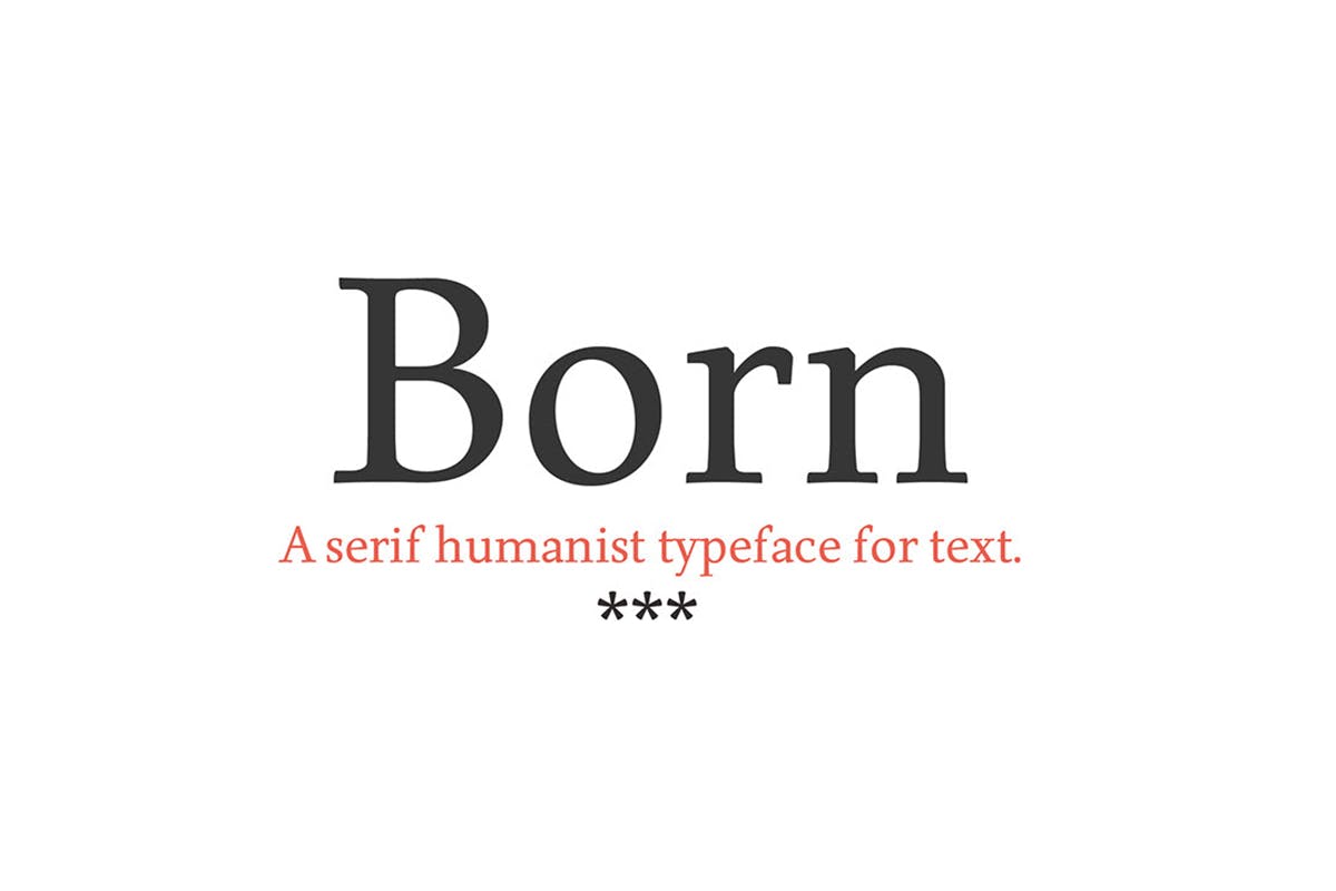 Free Born Typeface Font