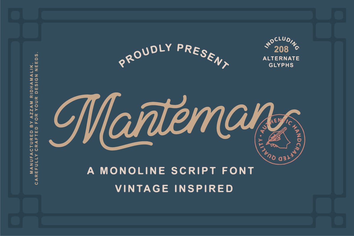 Free Manteman Monoline Script Font