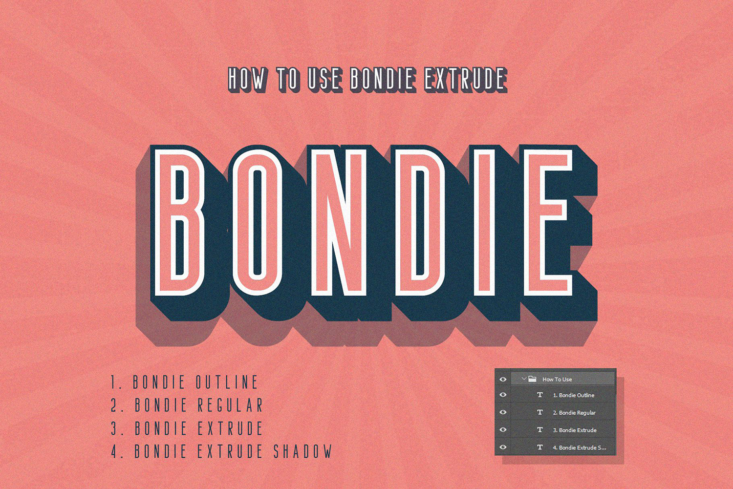 Bondie Extrude Free Font Family