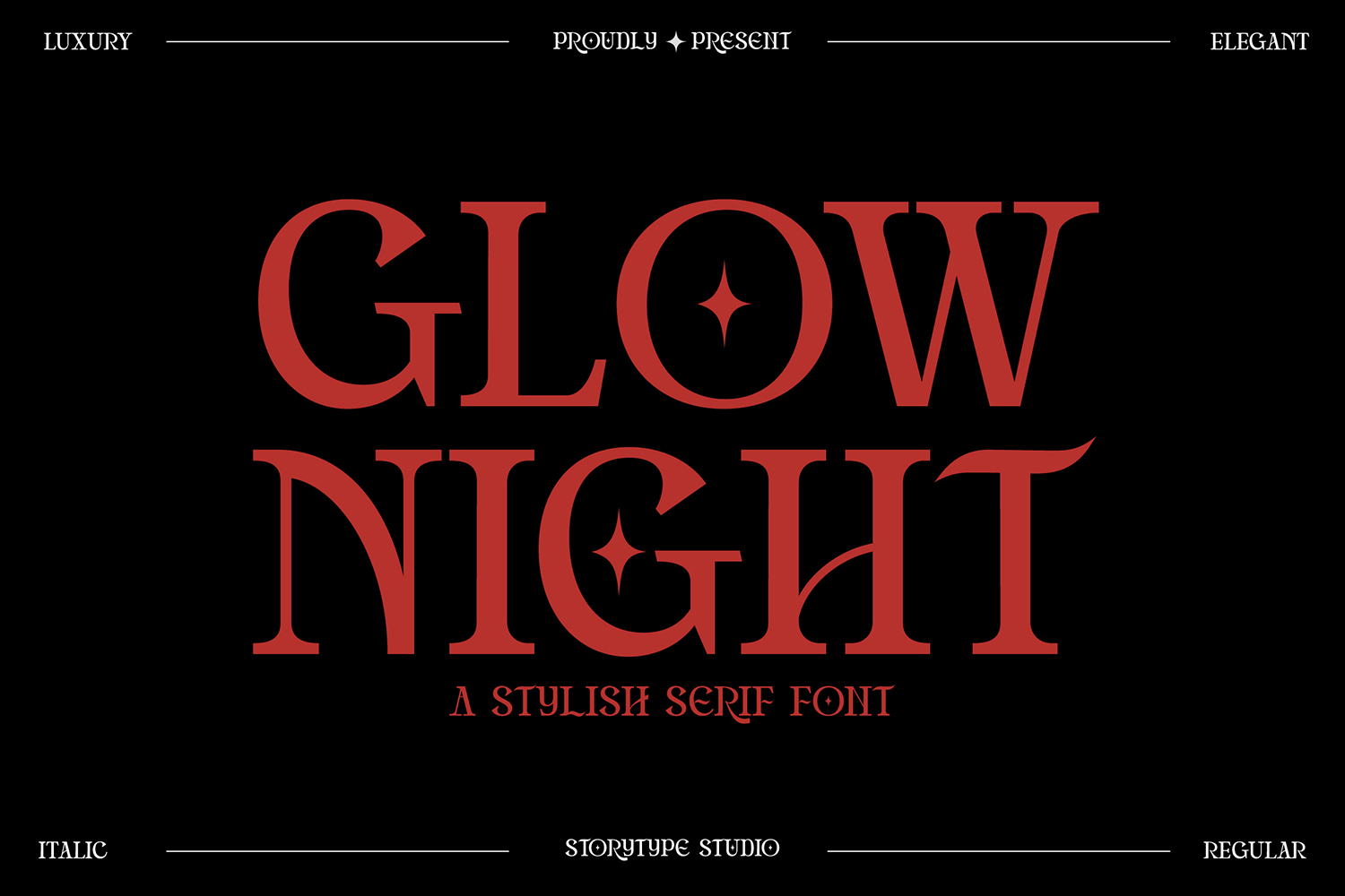 Glow Night Free Font 01